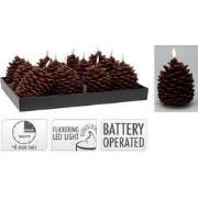 Ledkaars dennenappel 13 cm kerstversiering