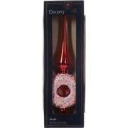 Piek glas d9l31 cm kerstrood kerst