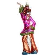 Ornament kerstbal Dancing Lady Glass Multi 16.5 cm