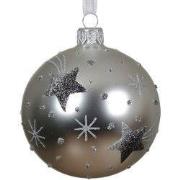 Kerstbal glas d8 cm zilver Q