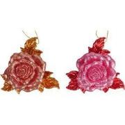3.4 inch Rose Orna X 2. 5x5x10 cm kerstornament