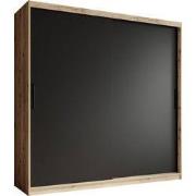 Meubella - Kledingkast Luxor - Zwart - Eiken - 200 cm