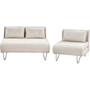 VESTFOLD - Woonkamerset - Lichtbeige - Polyester