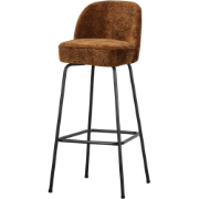 WOOOD Barstoel 80 cm 3D Vogue - Chenille - Midden Bruin -89x50x55