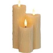 Druipkaars 3x3d vlam 16,5x11 cm ivoor