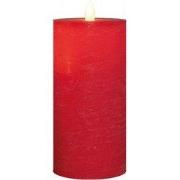 Stompkaars rustiek wax bewegende vlam 15x7,5 cm rood