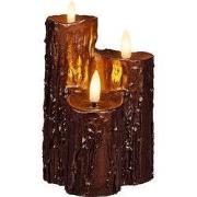 Druipkaars 3x3d vlam 16,5x11 cm brons