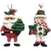 Claydough kerstman/snowman 2A 11 cm ornament