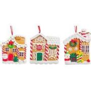3.625 inch -4.125 inch H Clay Dough Gingerbread House Orna X 3. 5x5x10...