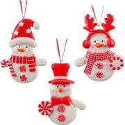 4.25 inch -4.5 inch H Clay Dough Snowman Orna X 2. 5x5x10 cm kerstorna...