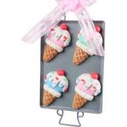 6 inch H Clay Dough Ice Cream Cookie W/ Dish Orna X 2. 5x5x10 cm kerst...