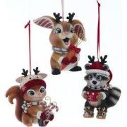 Eekhoorn/wasbeer/konijn 3A 10 cm ornament