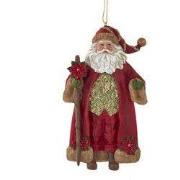 Elegante oversized kerstman 13,5 cm ornament