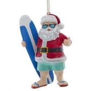 Resin strand surfer Santa 9,5 cm ornament