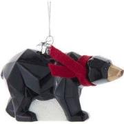 Glas NG gestileerde zwarte beer 8 cm ornament