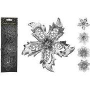 Bloem clip 12 cm set3 4ass zl kerstversiering