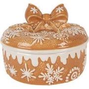 Clayre & Eef Voorraadpot Deksel Ø 20x13 cm Bruin Keramiek