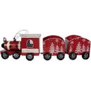 Clayre & Eef Kerstdecoratie Beeld Trein 64x13x21 cm Rood Metaal