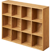 Boet eikenhouten wandplank - 12 vakken - 39 x 51 cm