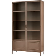 WOOOD Ronja Vitrinekast - Metaal - Military Brown - 189x110x43