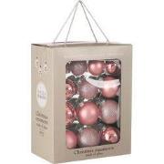 Mica Decorations Kerstballen Set - 26 Stuks - Ø7 cm - Glas - Roze