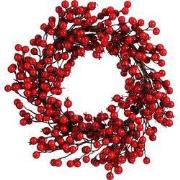 Wreath berries red - h10xd40cm