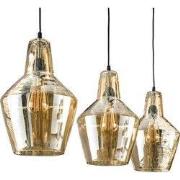 Hanglamp 3-Lichts - Kegel - Ø25cm - Amberkleurig Glas