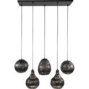Hanglamp Metaal - Zwart/Bruin 5-Lichts - 130x30x150cm