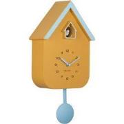 Wandklok Dupla Color Cuckoo - Geel - 21.5x21.5x41.5cm
