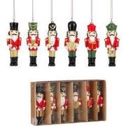 Mica Decorations Kerstornament Notenkraker - Set van 6 - L4 x B2 x H11...