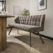 Eetkamerbank Lino Chenille Stof Rich Taupe 180 cm Geblokt