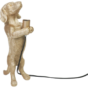 Table Lamp - Dachshund Lamp - Polyresin - Gold - E14 - 10x15x38cm