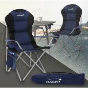 Opvouwbare campingstoel tot 150 kg blauw met bekerhouder incl. draagta...