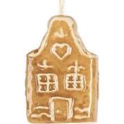Clayre & Eef Kersthanger Gingerbread house 4x3x6 cm Bruin Keramiek