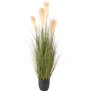 PAMPAS GRASS - Kunstplant - Groen/Wit - 120 cm - Plastic