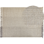 TEKELER - Modern vloerkleed - Lichtgrijs - 160 x 230 cm - Wol