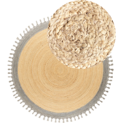 MARTS - Vloerkleed - Beige/Grijs - 200 cm - Jute