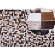 CESME - Patchwork vloerkleed - Lichtbeige - 160 x 230 cm - Leer