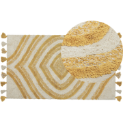 BINGOL - Laagpolig vloerkleed - Lichtbeige - 80 x 150 cm - Katoen