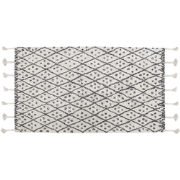 AGADIR - Laagpolig vloerkleed - Gebroken wit - 80 x 150 cm - Katoen