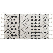 KHEMISSET - Laagpolig vloerkleed - Gebroken wit - 80 x 150 cm - Katoen