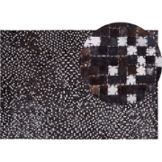 AKKESE - Patchwork vloerkleed - Lichtbeige - 140 x 200 cm - Koeienhuid