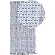 BESNI - Laagpolig vloerkleed - Donkergrijs - 80 x 150 cm - Katoen