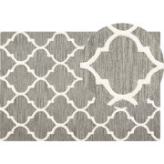 YALOVA - Laagpolig vloerkleed - Grijs - 140 x 200 cm - Wol