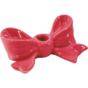 Candle Holder- Bow- Ceramic- Red- 18x9x7 cm