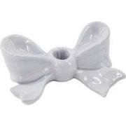 Candle Holder- Bow- Ceramic- Lilac- 18x9x7 cm