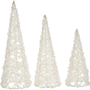 ROSAN - Kerstfiguren set van 3 - Wit - Metaaldraad