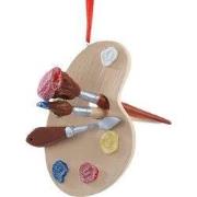 Polyresin kunstenaarspalet 10 cm ornament