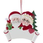 3.125 inch Resin Santa & Mrs Claus Banne 8,89x0,9525x7,9375 cm kerstor...