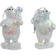 Resin opalescent opalescent ijsbeer met pinguin 2A 12 cm ornament